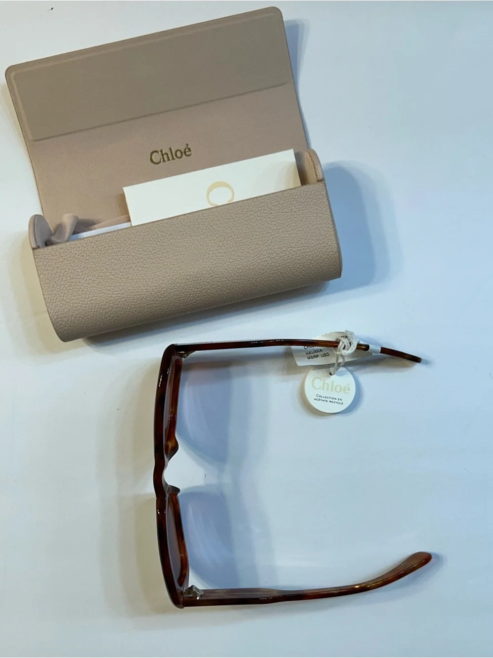 NWT Chloe Round Acetate Sunglasses in Smokey Havana